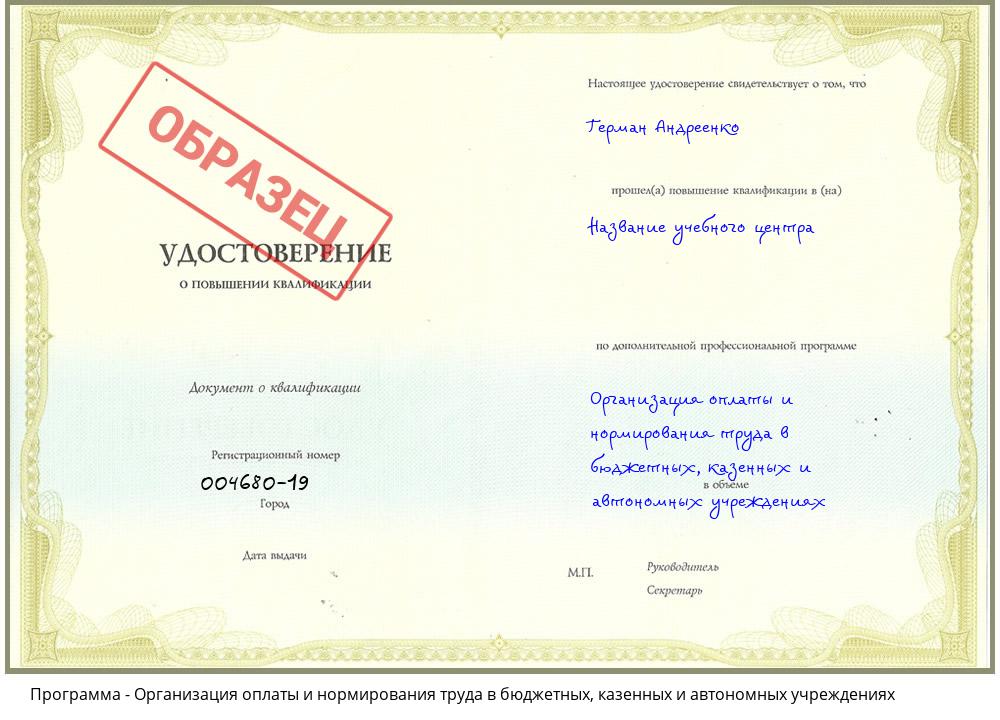 Организация оплаты и нормирования труда в бюджетных, казенных и автономных учреждениях Новочеркасск