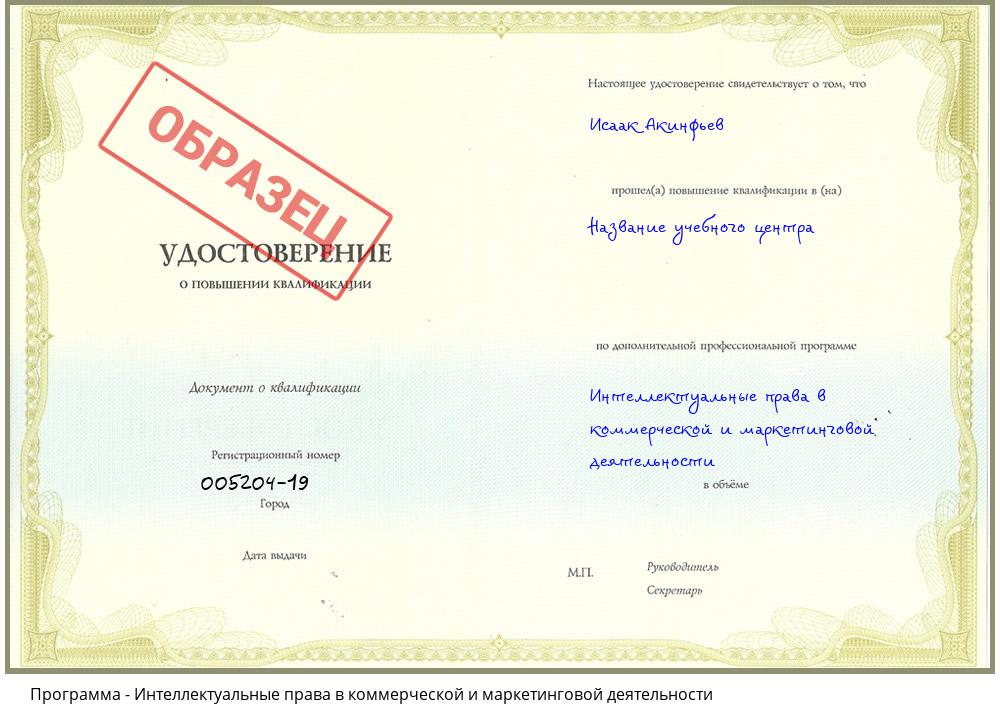Интеллектуальные права в коммерческой и маркетинговой деятельности Новочеркасск