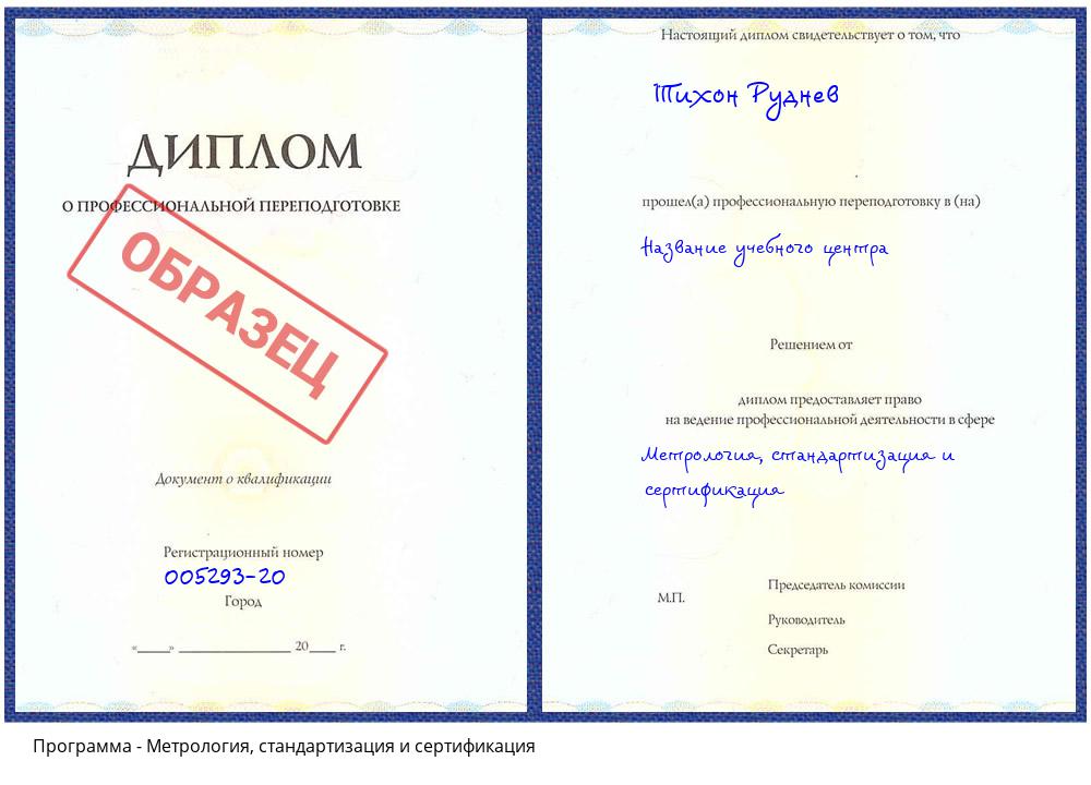 Метрология, стандартизация и сертификация Новочеркасск